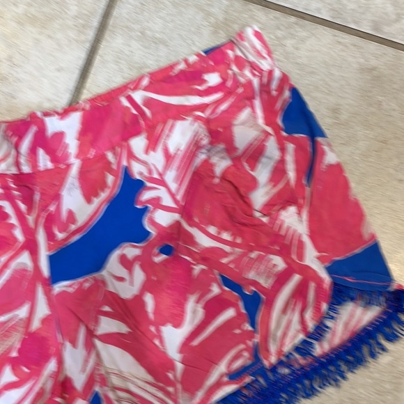 Lilly Pulitzer Cocoa Pull On Fringe Shorts Tiki Beach S - Picture 4 of 6